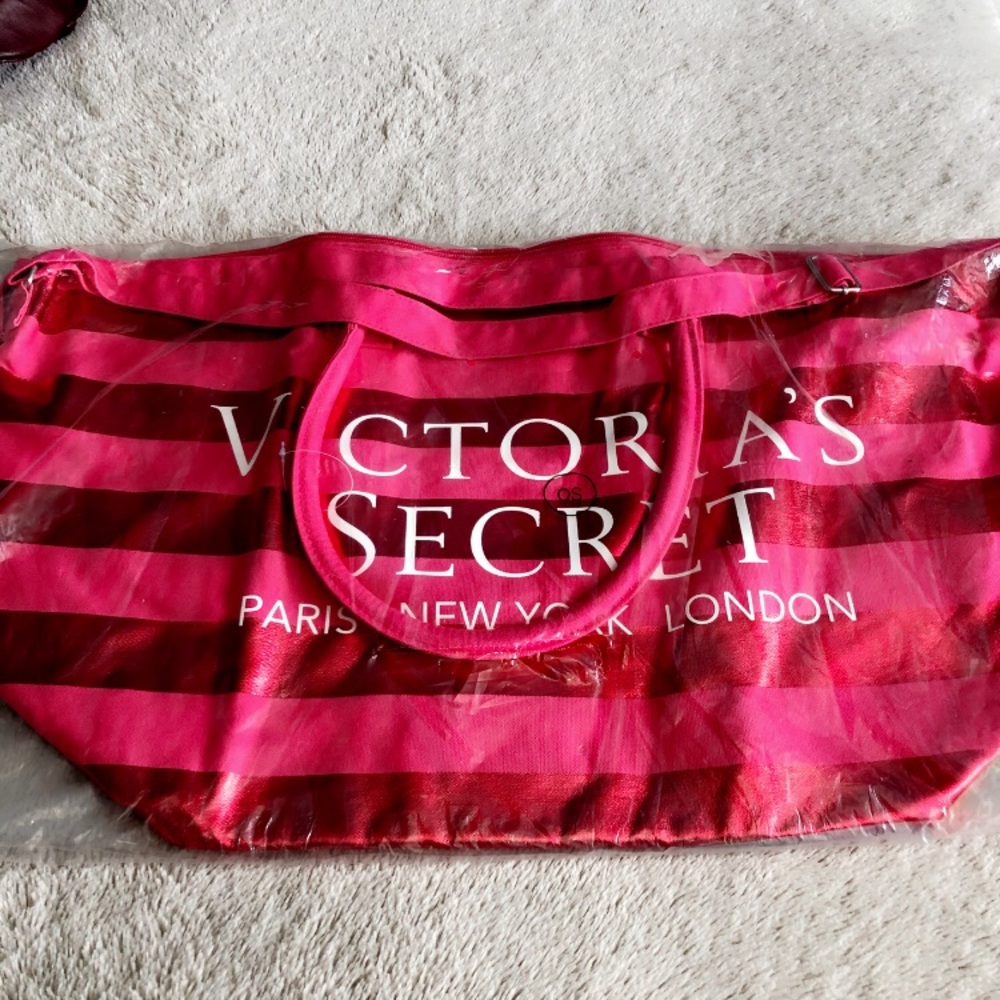 Victoria's Secret Pink Striped Travel Bag